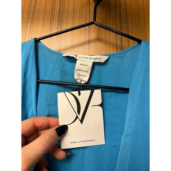 NWT Diane Von Furstenberg Blue Midi Dress - Picture 3 of 5